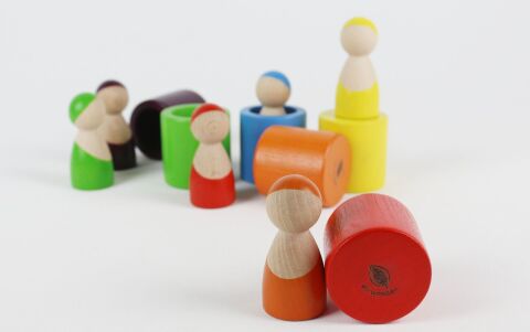 6 LI WALDORF İNSAN FİGÜRLERİ VE KASELERİ