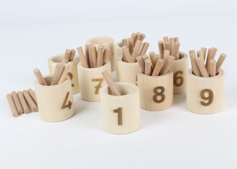 MONTESSORİ RAKAMLI ÇUBUKLU KASELER