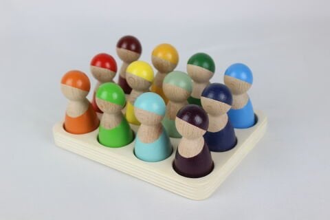 12 Lİ WALDORF GÖKKUŞAĞI İNSAN FİGÜRLERİ