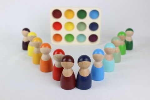 12 Lİ WALDORF GÖKKUŞAĞI İNSAN FİGÜRLERİ