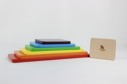 7 Lİ WALDORF GÖKKUŞAĞI DİKDÖRTGEN TABLA SETİ