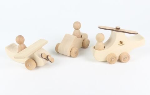 WALDORF NATUREL 3 LÜ TAŞIT SETİ ( HELİKOPTER, UÇAK, ARABA)