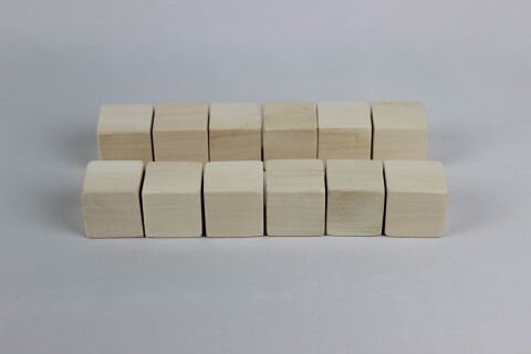 12 adet Naturel Küçük Küp (NATUREL) (3,2 Cm)