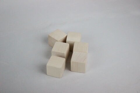 6 adet Naturel Küçük Küp (NATUREL) (3,2 Cm)