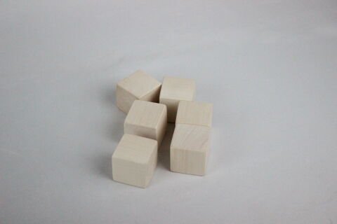 6 adet Naturel Küçük Küp (NATUREL) (3,2 Cm)