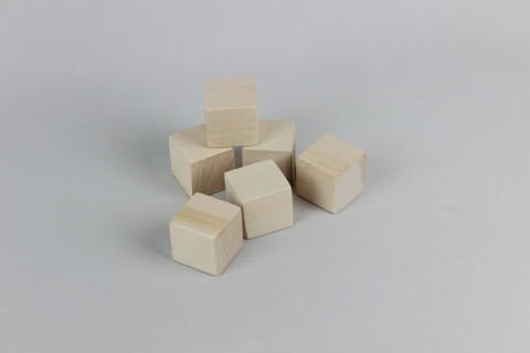 6 adet Naturel Küçük Küp (NATUREL) (3,2 Cm)