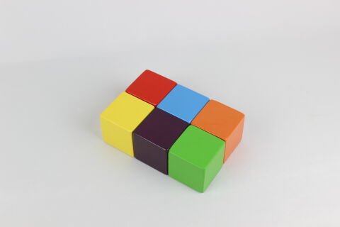 6 Lı Renkli Küçük Küp (3,2 Cm)