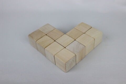 12 ADET Naturel Büyük Küp (5 Cm) (NATUREL)