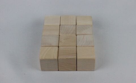 12 ADET Naturel Büyük Küp (5 Cm) (NATUREL)