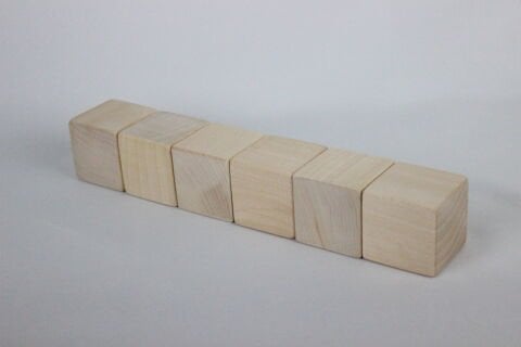 6 adet Naturel Büyük Küp (5 Cm) (NATUREL)