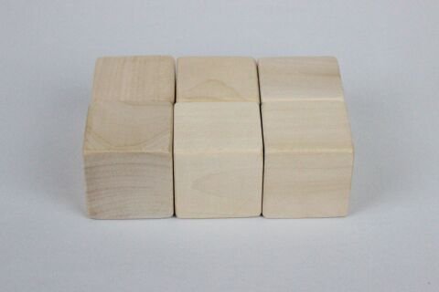 6 adet Naturel Büyük Küp (5 Cm) (NATUREL)